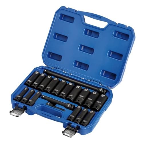 Image of Draper 04577 HI-TORQ Metric Deep Impact Socket Set, 1/2" Sq. Dr. (19 Piece)