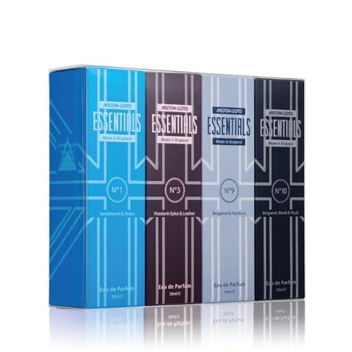 Image of Milton-Lloyd Essentials Quad Pack for Him – 4 x 50ml Mens Aftershave Gift Set (No1, No3, No9, No10) – Long-Lasting Eau de Parfum with Fresh, Masculine Notes – Luxury Perfume for Men – Made in England