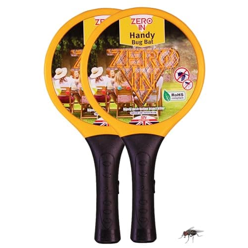 Image of Zero In Handy Bug Bat Electronic Fly Swatter – Mini Fly Zapper Racket for Indoor and Outdoor Use - Battery Operated Portable Bug Zapper, Multi-Pack (2 Pack)