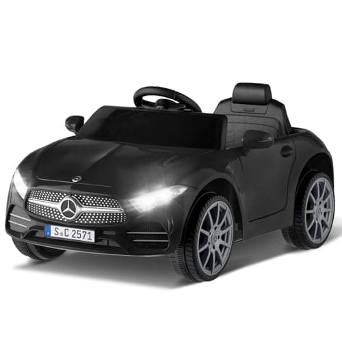 Image of Karl home Licensed Mercedes Benz CLS 350 Electric Car for Kids, 12V Battery Powered Electric Ride on Toy Car with Remote Control, Music, LED Lights, Soft Start, Black
