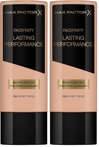 Image of Max Factor Lasting Performance Long-Lasting Liquid Foundation - 108 Honey Beige, 35 ml (Pack of 2)