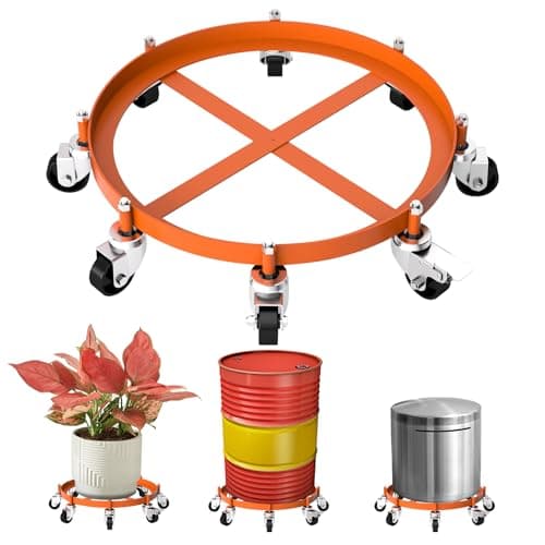 Image of Heavy Duty Drum Dolly, 2000lbs Load Capacity 55 Gallon Barrel Dolly Cart Drum Caddy with 8 Swivel Casters Wheel Frame Dolly Cart Non Tipping Hand Truck Capacity Dollies for Warehouse Drum Handling