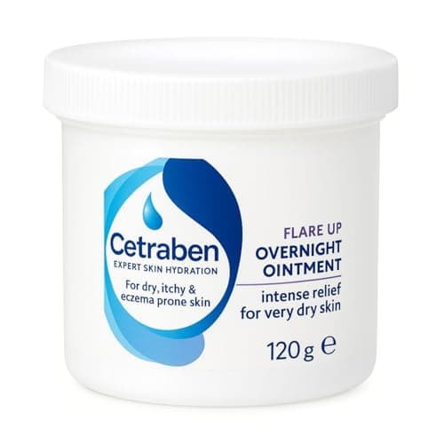 Image of Cetraben Flare Up Overnight Ointment, Relieves Dry, Itchy & Eczema-Prone Skin, Rich Formulation for Intense Hydration, Protects Skin from Irritants, For Overnight Use, Fragrance Free, 1 x 120g
