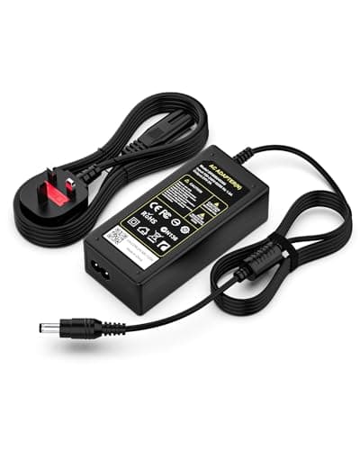 Image of 24V 3A UK Power Supply for Logitech G25/G27/G29/G920/G923/G940, Fujitsu ScanSnap S1500/fi-6130/fi-6140, DYMO LabelWriter 400/450/550, Replaces 190211-0010/AD10110LF/DA-42H24, for LED Strip CCTV