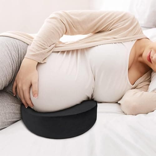 Image of Molten Creek® Pregnancy Wedge Pillow for Maternity, Memory Foam Maternity Pillow Support for Body, Belly, Back, Knees, Side Sleeping, Removable Cover, Lightweight (Black)