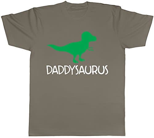 Image of Daddysaurus Dinosaur Mens Short Sleeve T-Shirt Grey