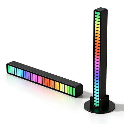 Image of Bettinay 2 Pack Sound Reactive Light Bar, Rechargeable Wireless RGB Rhythm Light Bar for Music Gaming & TV