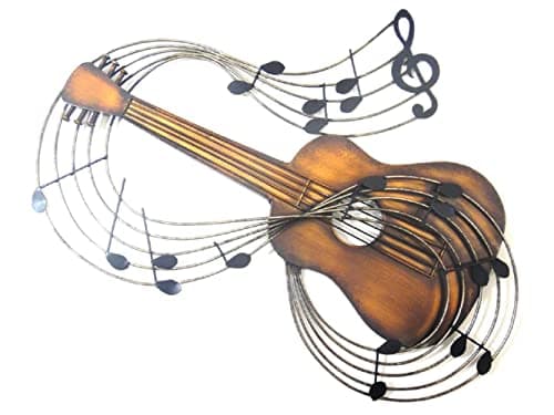 Image of SK Style Wall Art - Metal Wall Art – Bronze Classic Guitar