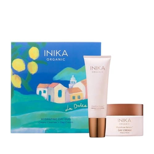 Image of INIKA Organic Hydrating Day Duo | Cream Cleanser + Day Cream Moisturiser. Special Edition Gift Set. Hydrates, Nourishes + Protects with Vegan, Non-Toxic Sensitive Skincare