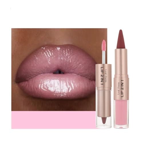 Image of 2-in-1 Double-Ended Matte Lip Liner Lipstick & Lip Gloss Duo – Long-Lasting, High-Pigment Smooth Lip Colour for Defined & Glossy Looks (# 09)
