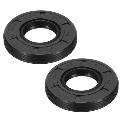 Image of PATIKIL EU Radial Shaft Seal, 2 Pcs 20mm x 42mm x 7mm Nitrile Rubber TG4 Oil Seal for Bearing Shaft Oil Pumps Engines, Black