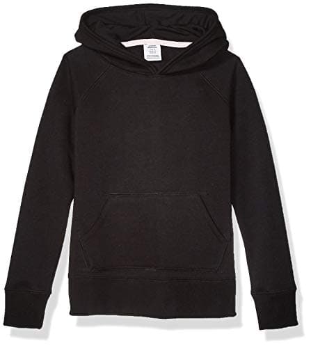 Image of Amazon Essentials Girls' Pullover Hoodie Sweatshirt, Black, 11-12 Years