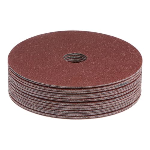 Image of sourcing map 25pcs 120 Grit Aluminum Oxide Resin Fiber Discs 4-1/2"x7/8" Metal Sanding Grinding Discs for Angle Grinding Machine Polishing and Grinding Metals, Wood, and Fiberglass