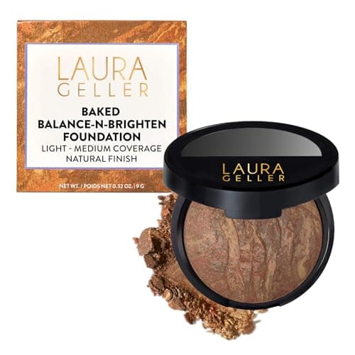 Image of LAURA GELLER Baked Balance-n-Brighten Colour Correcting Powder Foundation (Deep) Buildable Light to Medium Coverage Baked Foundation, Demi-Matte Finish