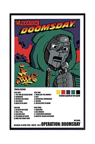 Image of Theissen MF DOOM Operation Doomsday album cover poster, posters for bedroom Wall Decor - Matte poster Frameless Gift 11 x 17 inch(28cm x 43cm)