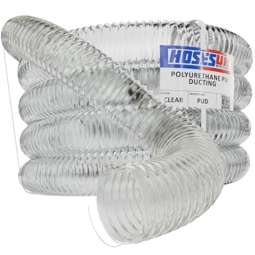 Image of 38mm PU Flexible Ducting Hose Pipe - Ventilation, Woodworking, Fume & Dust Extraction 2m