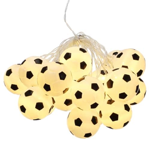 Image of jojofuny Football String Light: 3m USB Cartoon Decorative Lights for for Kids Bedroom Decorations - Creative LED lamp for Football Fans Birthday Party Favors