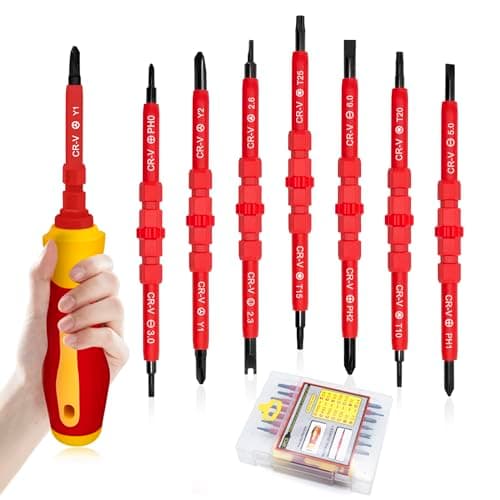 Image of TRUEIN 8 Piece Precision Screwdriver Set, VDE Magnetic Screwdriver Sets in Case, Hand Tools Insulated Screwdriver Sets, Electrical Tool Driver Set with Soft-Grip for Home and Professional Use