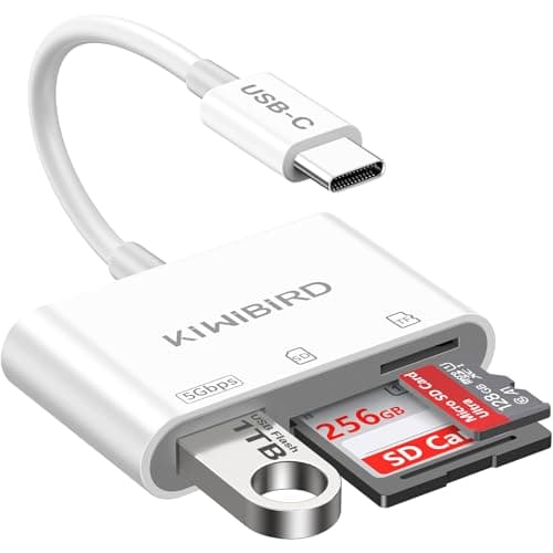 Image of KiWiBiRD SD Card Reader USBC, USB C Memory Card Reader, Micro SD to Type C Adapter for SDHC SDXC TF MicroSD Compatible with iPhone 17 16 Plus Pro Max Mac MacBook Air iPad iMac, Galaxy S24 S23 Android