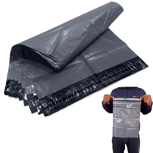 Image of JeeJaan® 500 Grey Postage Bags 12" x 16" - 305mm x 406mm Strong Self Adhesive Waterproof and Tear-Proof Mailing Bags Ideal for Shipping Purpose | Plastic Envelopes for Posting