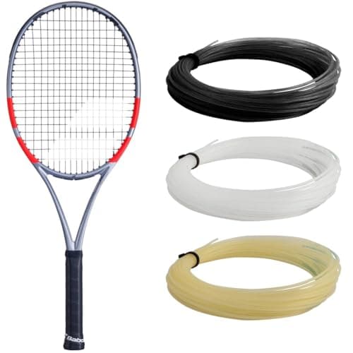 Image of Babolat Pure Strike 100 16x20 4th Gen Tennis Racquet, Carbon Grey - Strung with 16g White Syn Gut at Mid Range Tension (4 1/4" Grip)