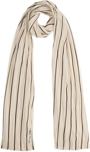 Image of Tommy Hilfiger Women's TOMMY SCRIPT CHIFFON SCARF AW0AW18049 Light Scarf, BEIGE, One Size
