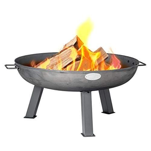 Image of Harbour Housewares 75cm Cast Iron Fire Pit - Outdoor Garden Fire Bowl Frazier Garden Patio Heater Stove for Wood Logs, Charcoal Burning, BBQ, Camping Firepit