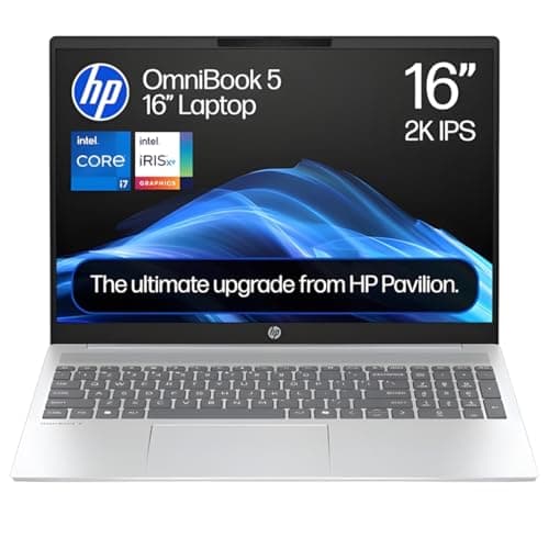 Image of HP OmniBook 5 16-ba1505sa 16" Laptop | Intel Core i7-1355U | 16GB RAM | 512GB SSD | 1920 x 1200 Display | Backlit Keyboard | Windows 11 Home | Silver