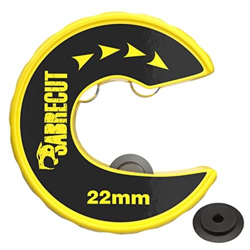 Image of 1 x SabreCut APSC22 22mm (55/64") Automatic Clip & Twist Action Pipe Cutter Tube Slice Compact Zinc Alloy Body with Longlife SKS-3 High Chrome Tool Steel Cutting Wheel (Spare Wheel Included)