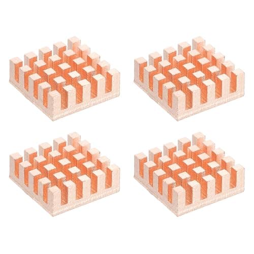 Image of PATIKIL Copper Heatsink 17x17x6mm, 4 Pcs Heat Sink Cooler Radiator for Raspberry Pi Chip CPU Power Transistor FET IC Power Amplifier