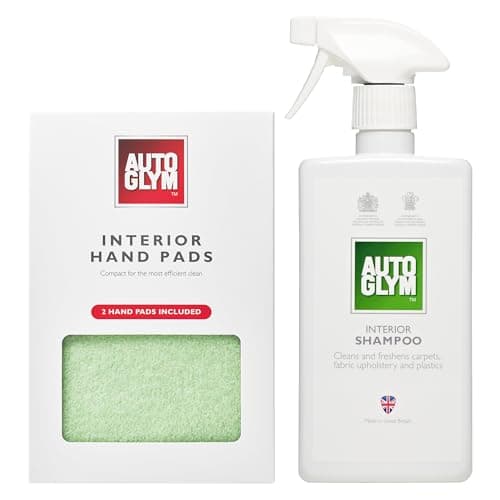 Image of Autoglym Interior Shampoo, 500ml - Car Interior Shampoo That Cleans and Freshens Carpets, Fabrics, Upholstery and Plastics + Autoglym Interior Hand Pads, 2 Pack, Car Cleaning Pads, Lift Dirt With Ease