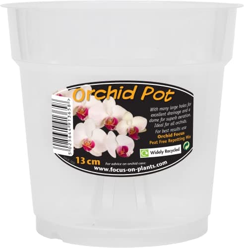 Image of Growth Technology Ltd Clear Orchid Pot 13cm, Green
