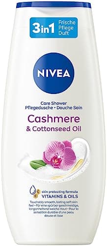 Image of NIVEA Cashmere & Cottonseed Oil Shower Care (250ml), pH Neutral Body Wash with Vitamins & Precious Oils, Orchid Scent Moisturiser