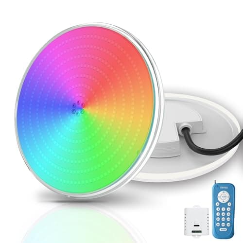 Image of OSREE 35W LED Pool Light PAR56, Ultra-Slim RGB Underwater Light 1400lm, IP68 Waterproof Resin Filled Swimming Pool Lighting, Dimmable Multi-Color with Remote & 2/4/6H Timer, 12V AC