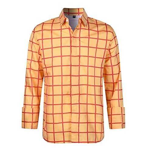 Image of AYYOHON Woody Plaid Button Down Long Sleeve Work Casual Shirt - Cowgirl Jessie Costume - Men's 3XL