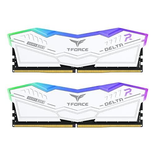 Image of TEAMGROUP T-Force Delta RGB DDR5 Ram 32GB (2x16GB) 6400MHz PC5-51200 CL32 Desktop Memory Module Ram for 600 700 Series Chipset XMP 3.0 Ready White FF4D532G6400HC32ADC01