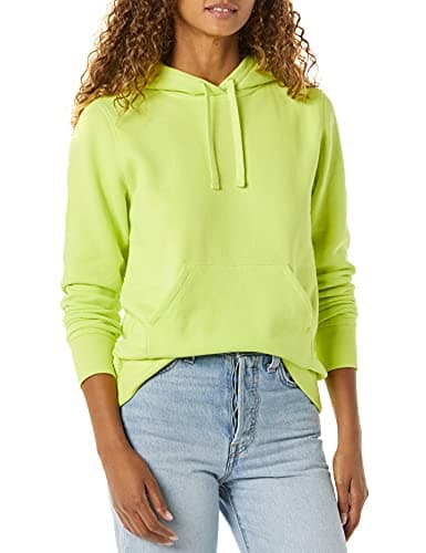 Image of Amazon Essentials Women's Regular-Fit Fleece Pullover Hoodie (Available in Plus Size), Lime Green, M