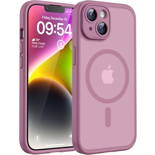 Image of TOCOL for iPhone 14 Case, Fit for MagSafe, Upgraded Full Camera Protection, 14FT Military Grade Drop Tested Shockproof Magnetic Slim Translucent Matte Back Phone Cover (Lilac Purple)