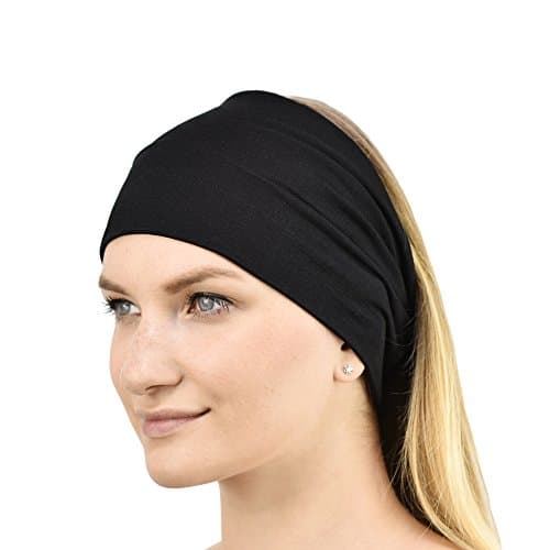 Image of Jasmine Silk Unisex Bamboo Headband Hair Band (Black)