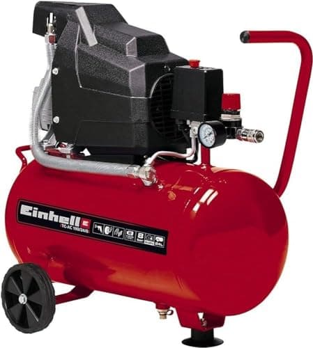 Image of Einhell 24L Oil Lubricated Air Compressor 240V, 8 Bar, 116 PSI, 1500W Long Life Motor, Pressure Reducer, Safety Valve - TC-AC 190/24/8 Air Compressed Air Pump for Workshops