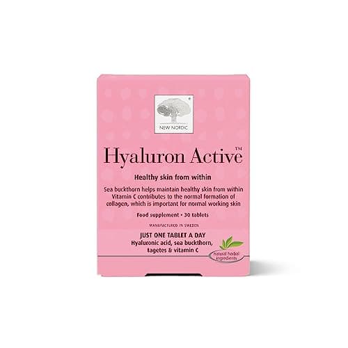 Image of New Nordic Hyaluron Active - Contains Hyaluronic Acid, Sea Buckthorn, Tagetes & Vitamin C - 30 Tablets
