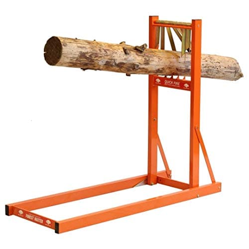 Image of Forest Master QSH Quickfire Rapid Sawhorse Log Holder for Chainsaw - Efficient, Fast Loading Log Holder with Ground Spikes for Stable Woodcutting - No Assembly Required, Holds Up to 4m Long Logs