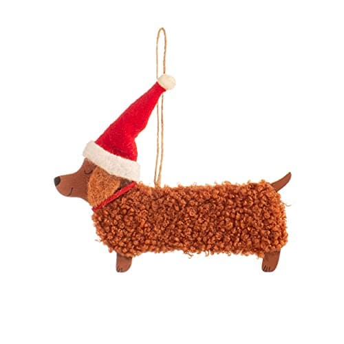 Image of Sass & Belle Festive Daschund Hanging Decoration