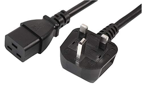 Image of Pro Elec PEL01181 UK Plug to IEC C19 Power Lead ,Black, 16A, 2 m