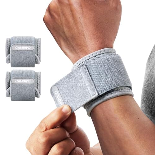 Image of CAMBIVO Wrist Supports 2 Pack, Adjustable Compression Wrist Straps for Carpal Tunnel, Wrist Brace, Pain Relief, Lifting Straps Wrist Wraps, gym accessories for men and women
