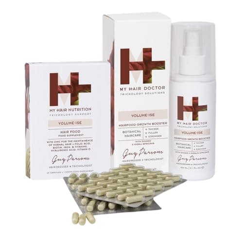 Image of MHD Biotin Hair Loss Prevention Volume-ise Hair Food Growth Booster (150ml) & Hair Vitamin Biotin Capsules (60 Capsules) Duo Set for Fine, Thinning Hair