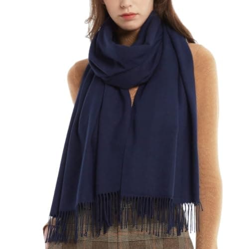 Image of FURTALK Womens Scarf Ladies Pashmina Shawls and Wraps Large Soft Warm Blanket for Gifts Winter, Navy Blue