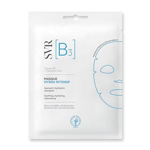 Image of SVR [B3] Hydra Intensive Replenishing Bio-Cellulose Sheet Face Mask with Vitamin B3 and Hyaluronic Acid, Plumping, Soothing, 24hr Moisturising Care for Dehydrated Skin, 12 ml X 1