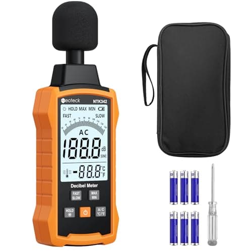 Image of Neoteck Dezibel Digital Portable Sound Level Meter 30-130dB with LCD Display, A/C Weighted Sound Level Meter for Home Factories
