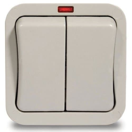 Image of BG Electrical WP42 Nexus IP66 Storm Grey 2 Gang 2 Way 20Ax SP Switch With Neon